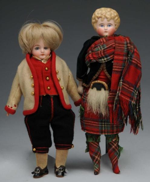 Lot of 2 Bisque Shoulder Head Dolls Description Germany Ca