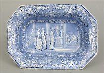 Staffordshire Transferware Dish ca mid 19th Century Classical Antiquities series