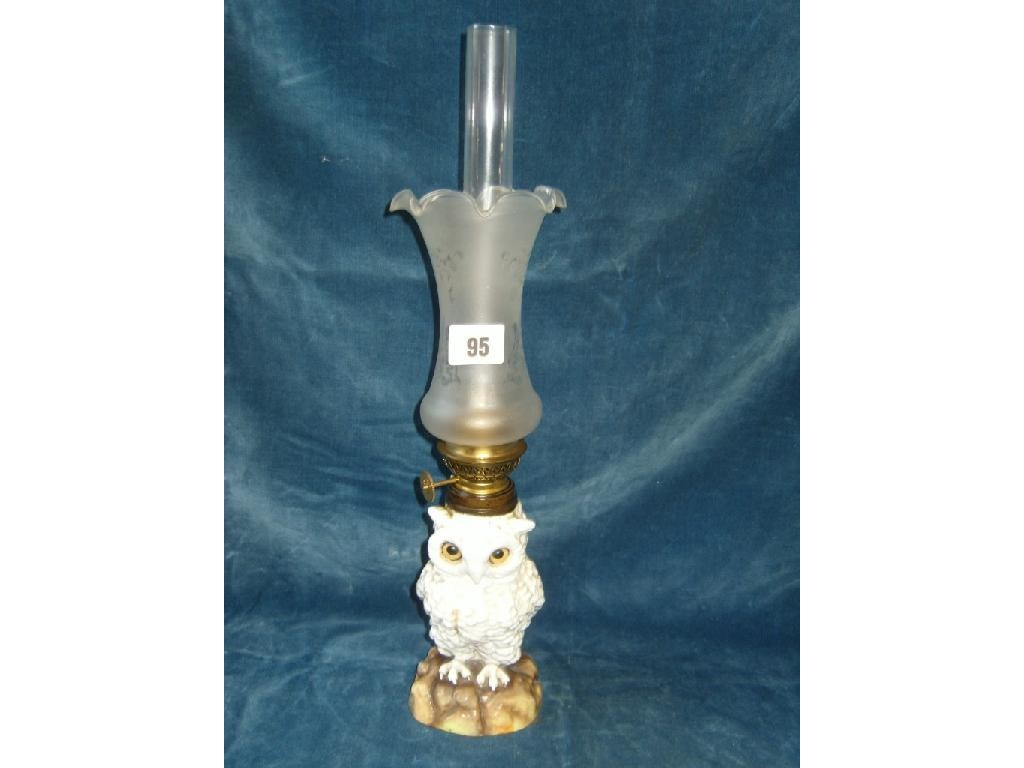 A small late 19th century continental oil lamp base in