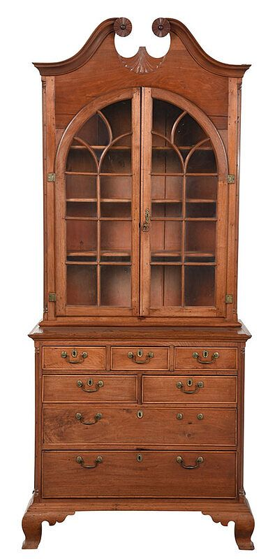Pennsylvania Chippendale Walnut China Press Lancaster area Bachman School late