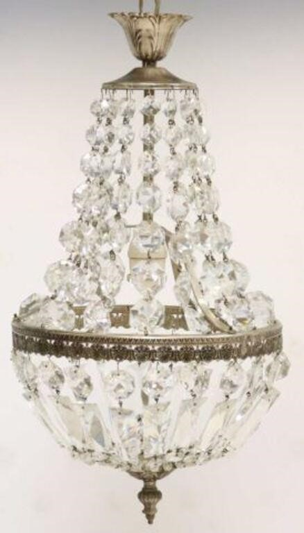 Empire style sac a pearl chandelier 20th c silver tone