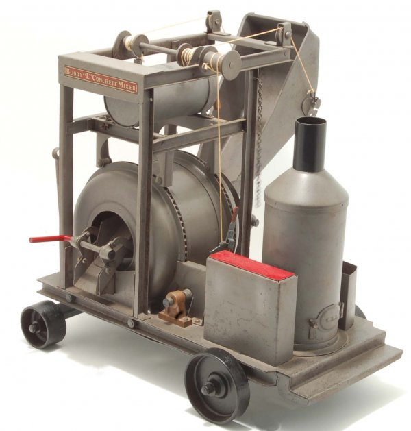 Buddy L Concrete Mixer pressed steel toy Black cast wheels