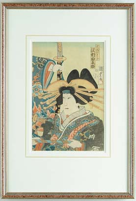 UTAGAWA KUNISADA II Japanese 1823 1880 KABUK PLAY SCENE Colorful