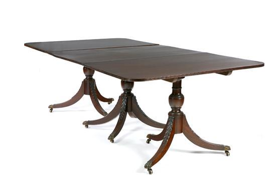 BANQUET TABLE American possibly New York 19th century mahogany Three
