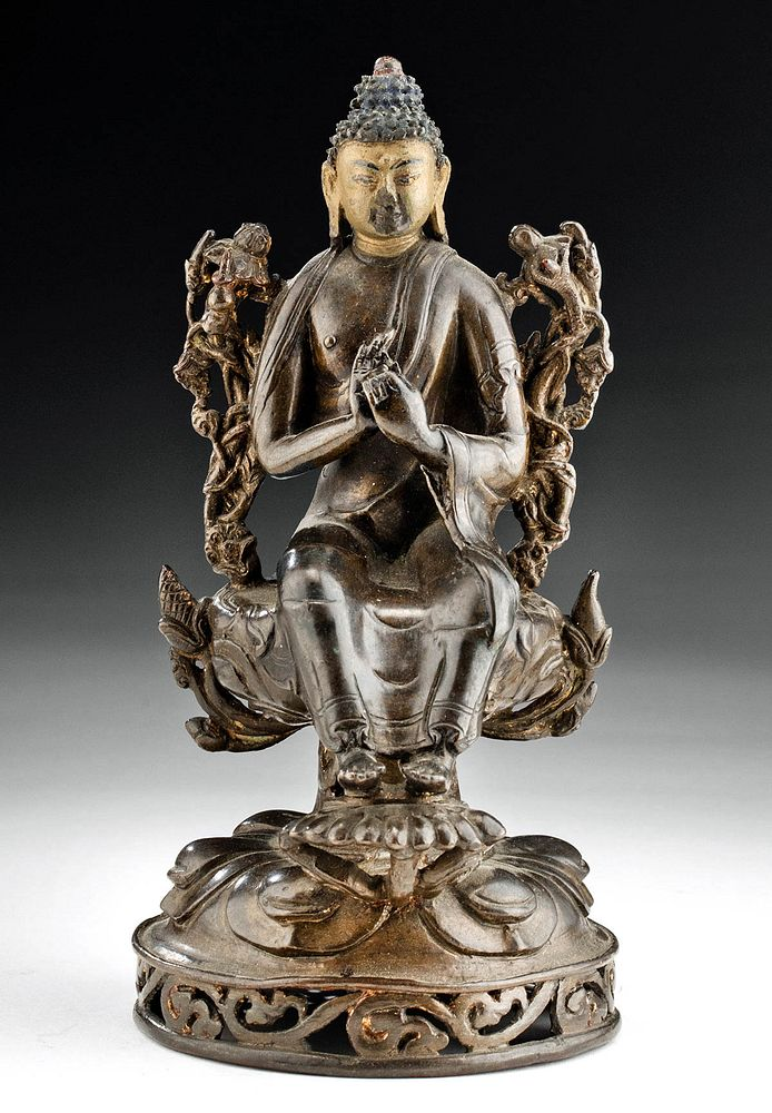 18th C Tibetan Bronze Figure Maitreya ex Museum Central Asia