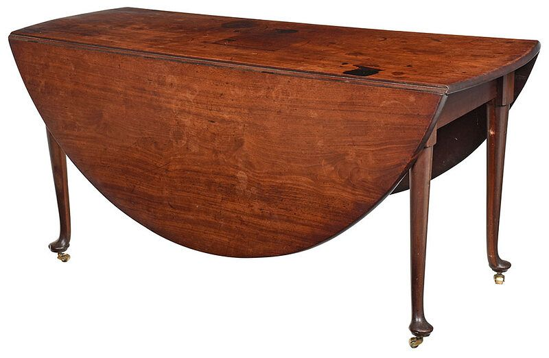 Rare Virginia Queen Anne Mahogany Drop Leaf Table coastal Virginia