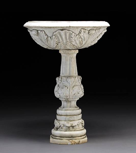 second half 19th century The acanthus carved basin raised on