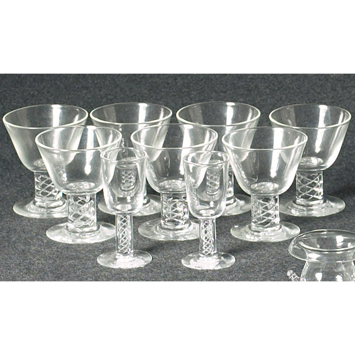 Steuben glasses set of seven clear with spiral design all