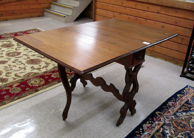 VICTORIAN LYRE TRESTLE TEA TABLE American c 1840 1865 having