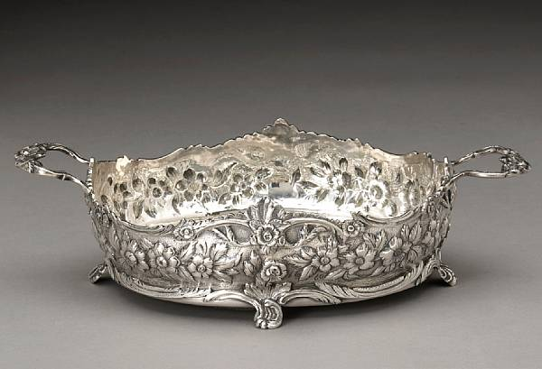 A Baltimore 11oz silver basket form bowlSamuel Kirk Baltimore MD