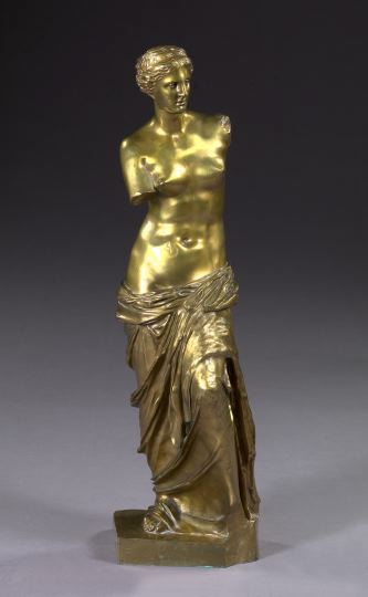 French Gilded Bronze Figure of the Venus de Milo fourth