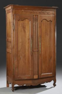 French Louis XV Style Carved Oak Armoire early 19 French
