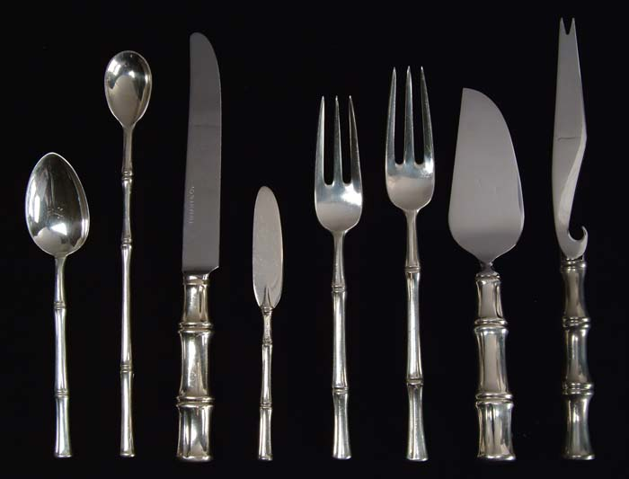 69 PIECE TIFFANY STERLING FLATWARE SET IN THE BAMBOO PATTERN