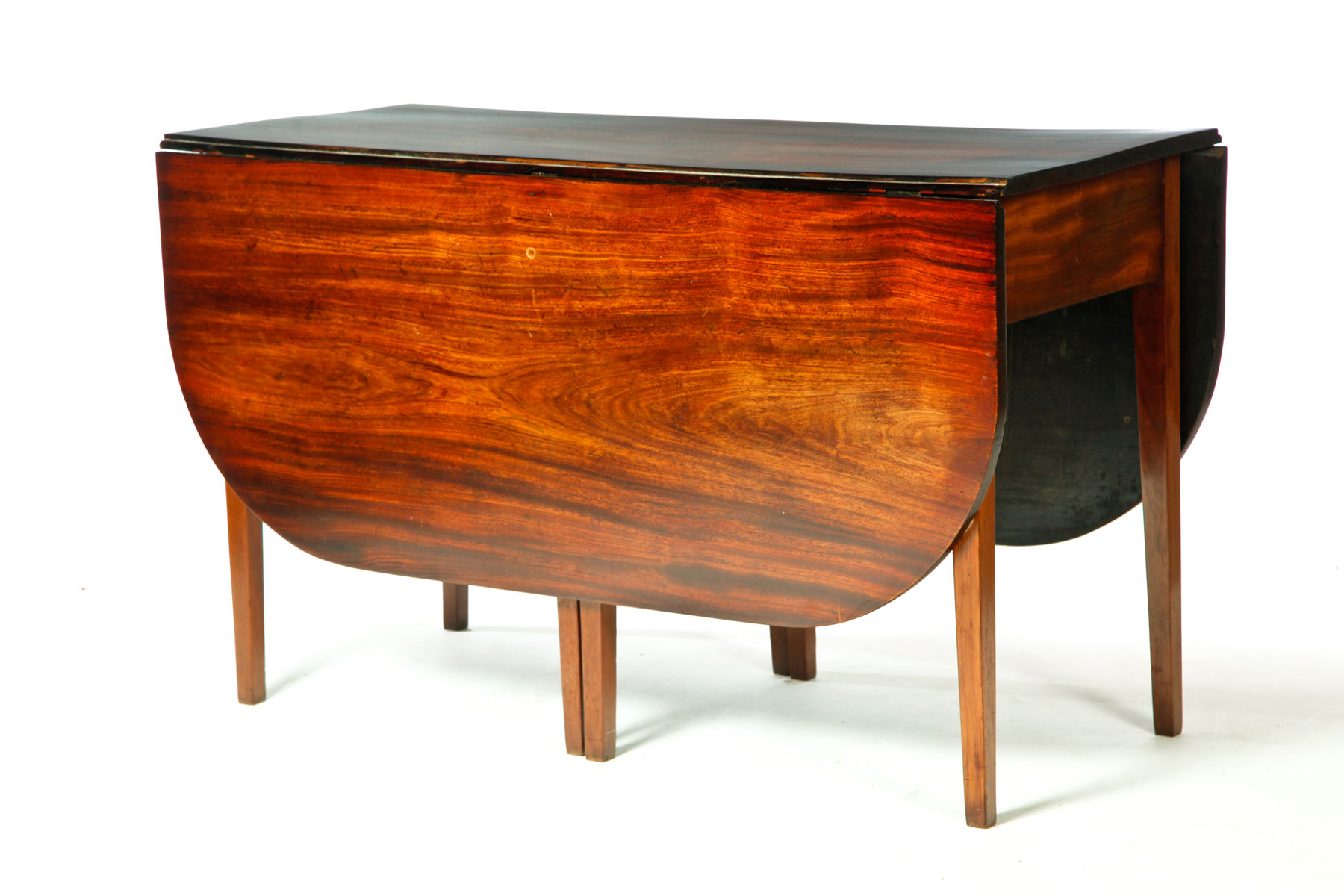 HEPPLEWHITE DROP LEAF TABLE American early 19th century mahogany Double