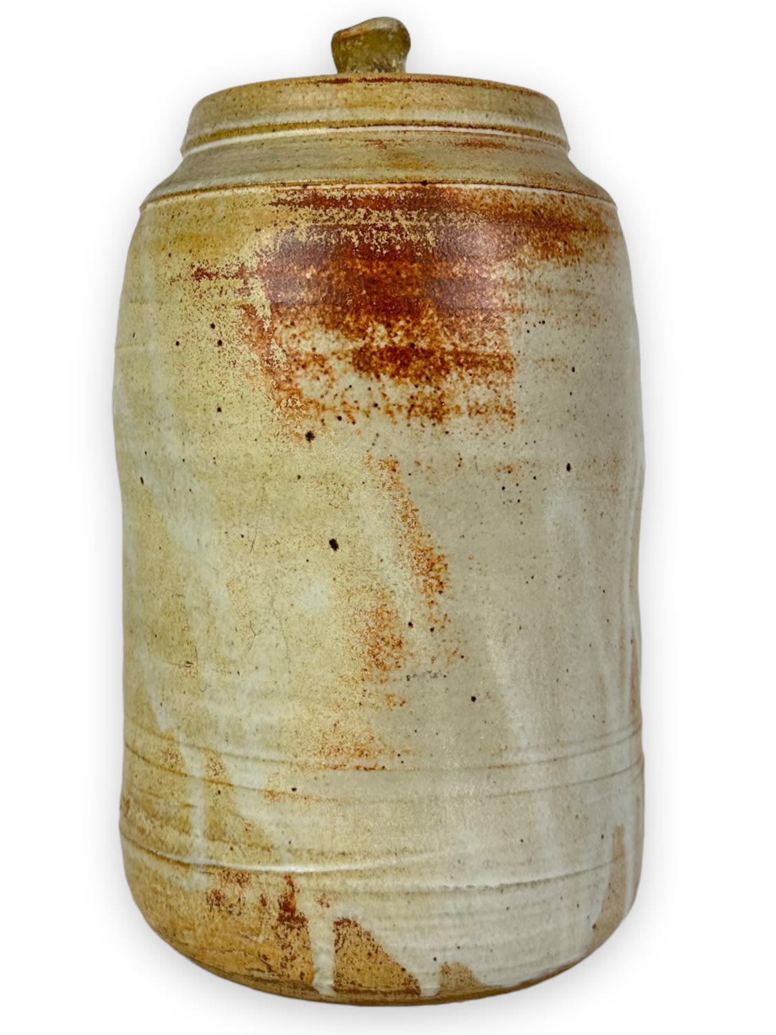 Large Warren MacKenzie Studio Pottery Lidded JarSigned On Bottom Height