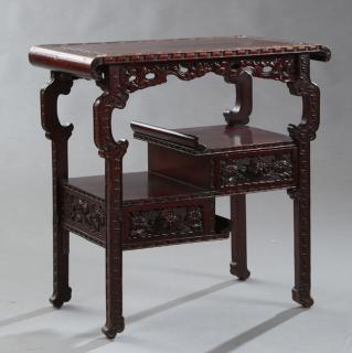 Chinese Export Qing Dynasty Style Carved Mahogany Altar Table 20th