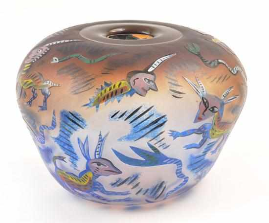 ULRICA HYDMAN VALLIEN born 1938 A GLASS VASE manufactured by
