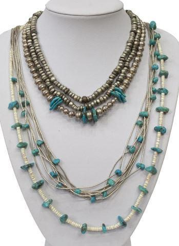 lot of 4 Native American beaded necklaces including 1 ten