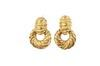 EARCLIPS Pair of 18K yellow gold rope twist hoop pierced