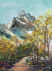 Rita Hoffman Shulak 1947 Present Mountain Splendoroil on canvas16 x