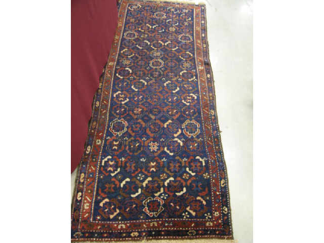 Kord Persian Handmade Runner stylized floral on deep blue field