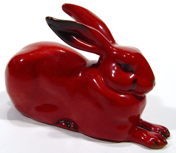 Royal Doulton red flamb glazed rabbit commemorating the 1904 2004