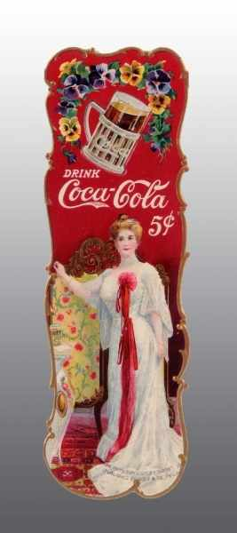 Coca Cola 5 Cent Framed Bookmark with Girl Description 1904