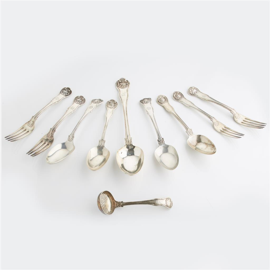 A part set of Victorian flatware mainly London circa 1830