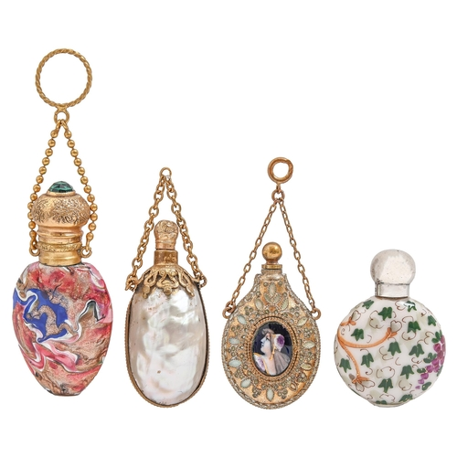 A giltmetal mounted Venetian glass scent bottle late 19th c