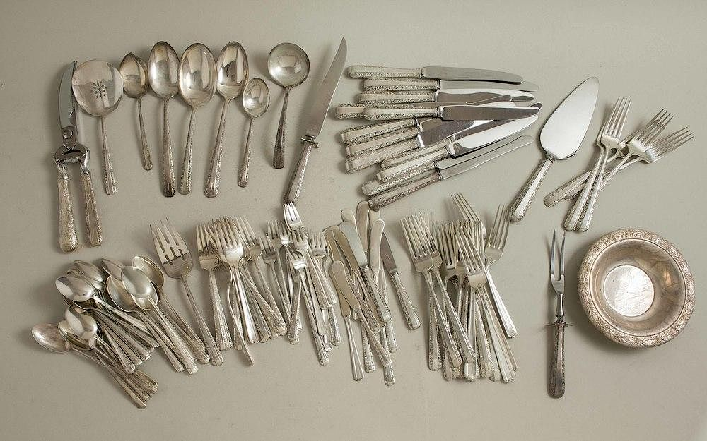 107 Piece Towle Sterling Flatware in Candlelight Pattern 107 piece