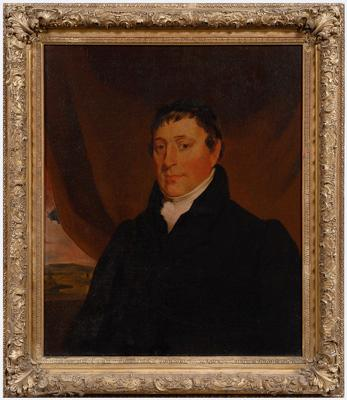 19th century portrait Lafayette Marquis De Lafayette wearing black jacket
