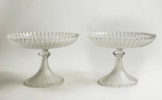 Glass Footed Bowls 6 H x 8 Diameter Mfd by