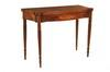 FINE SHERATON MAHOGANY CARD TABLE Massachusetts Oblong Card Table with