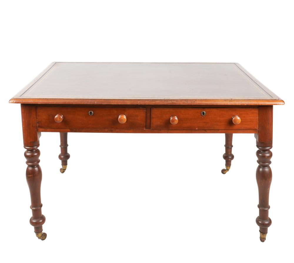 WALNUT WRITING TABLElate 19th early 20th century the gilt tooled