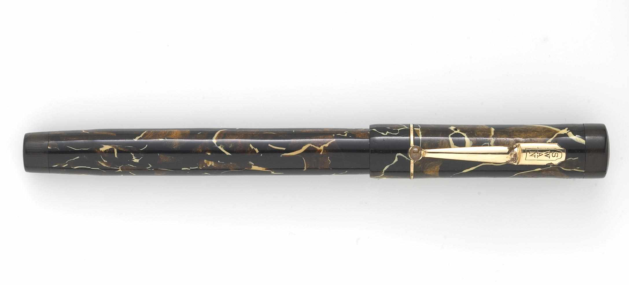 SWAN Fountain Pen 205 47 in black and gold marble