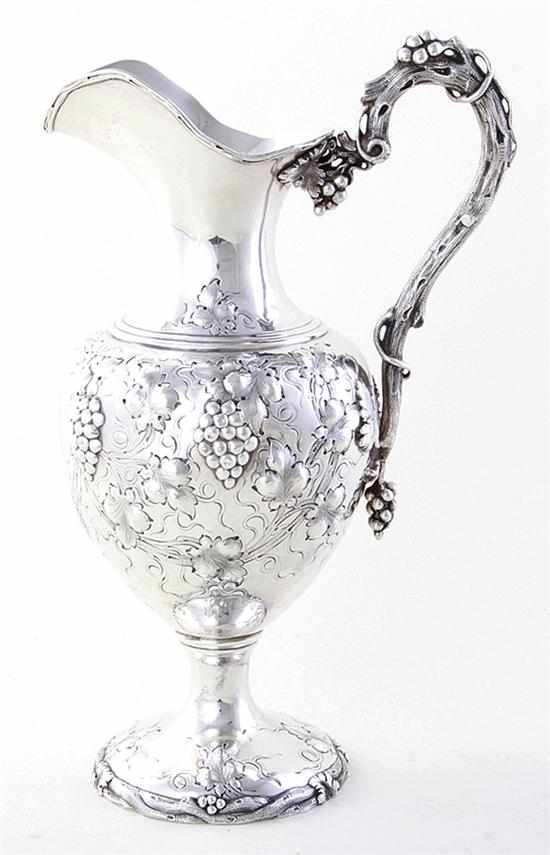 Fine American sterling ewer by Peter L Krider Philadelphia circa