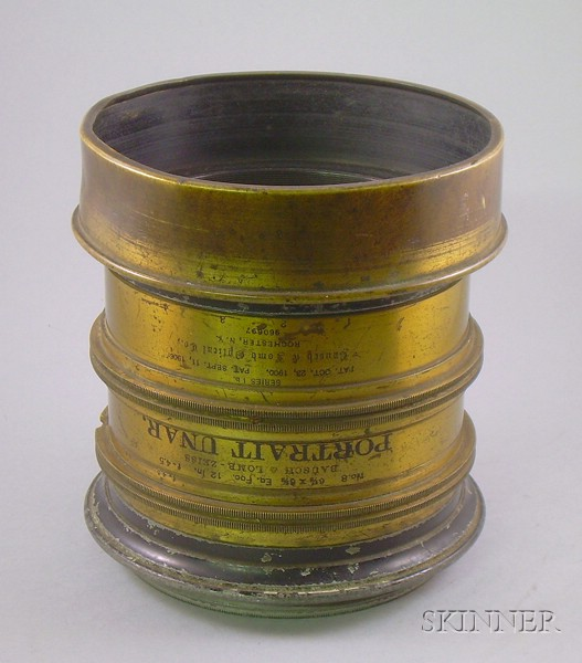 Three Brass bound Lenses Bausch Lomb Zeiss No 8 Portrait