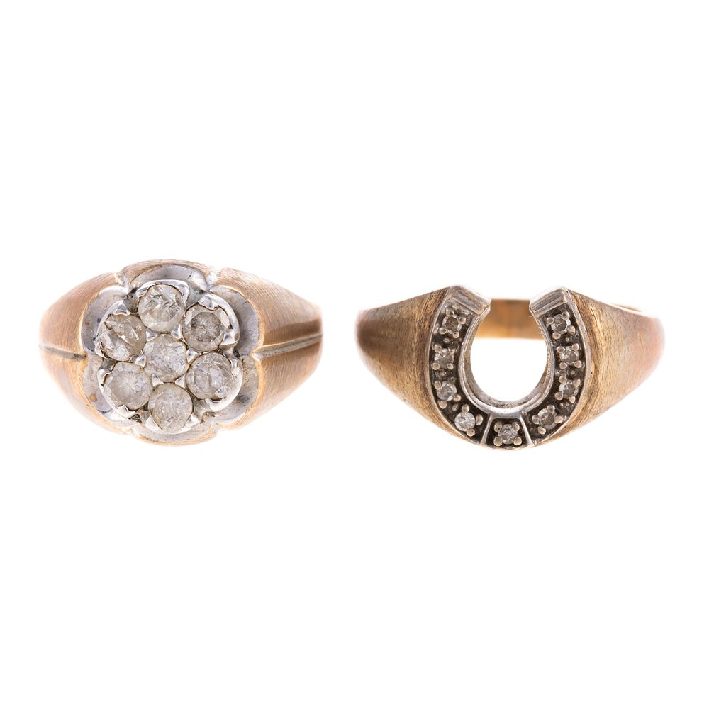 A Diamond Horseshoe Ring Cluster Ring 1 10K vintage diamond