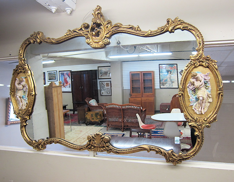 LARGE LOUIS XV STYLE WALL MIRROR American 20th century the