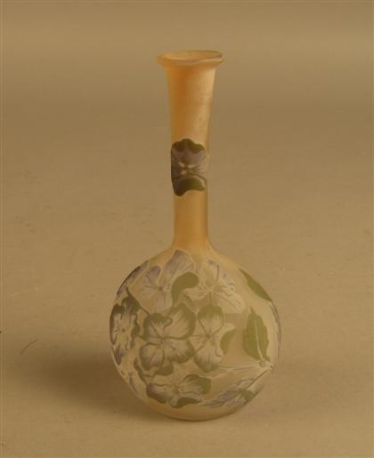 Continental glass vase 20th century Decorated with foliate decoration on