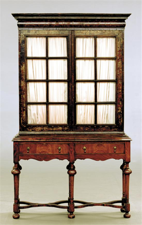 William Mary style walnut cabinet on stand 18th century molded