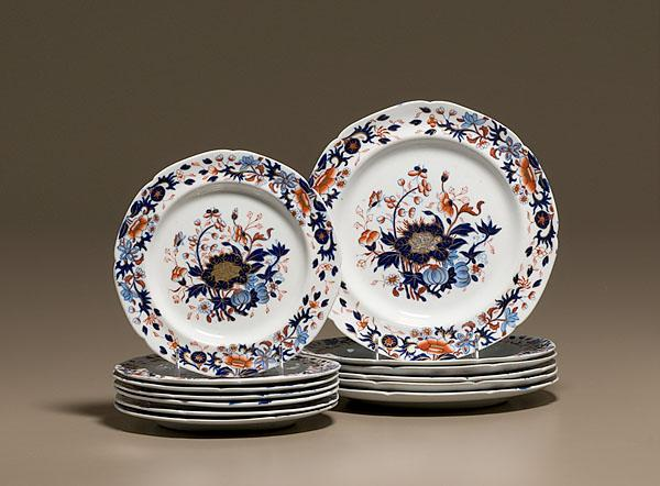 SPODE NEW STONE IMARI TABLEWARES English ca 1823 Thirteen plates