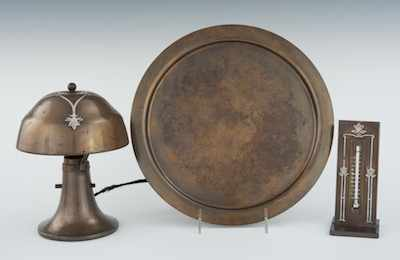 Three Arts and Crafts Metalware Articles Including a small metal