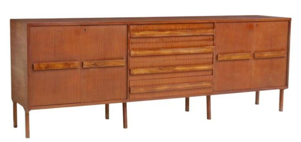 Italian mid century modern teak sideboard c 1960s rectangular case