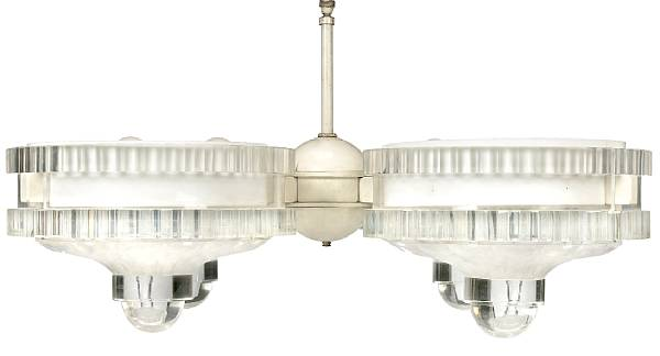 A large Plexiglass four light ceiling fixture circa 1967 dimensions