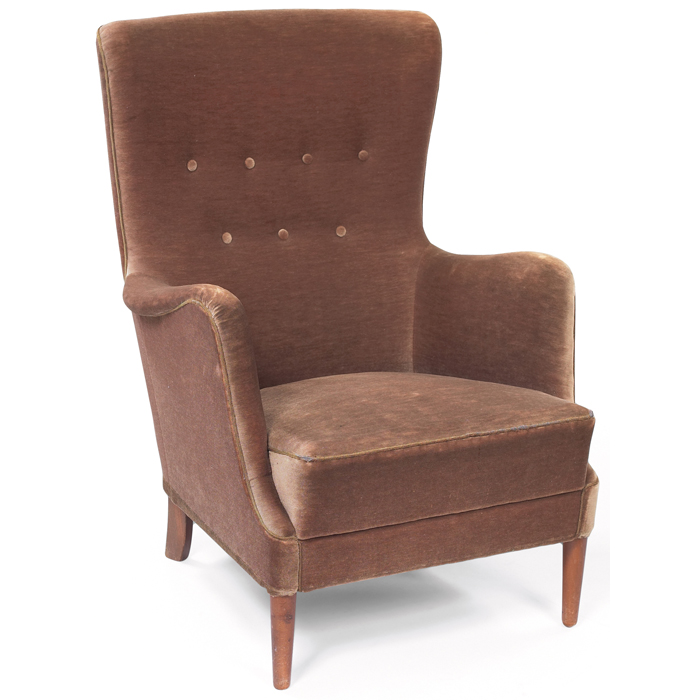 Frits Henningsen lounge chair Denmark attribution sculptural form in original