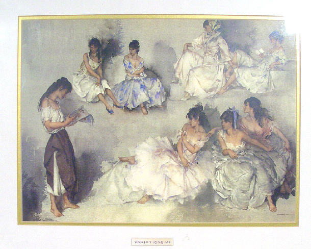 Russell Flint Variations Six unsigned print of maidens in a