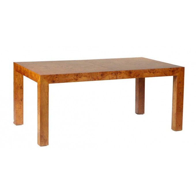 Burled Walnut Mid Century Modern Dining Table 20th c by