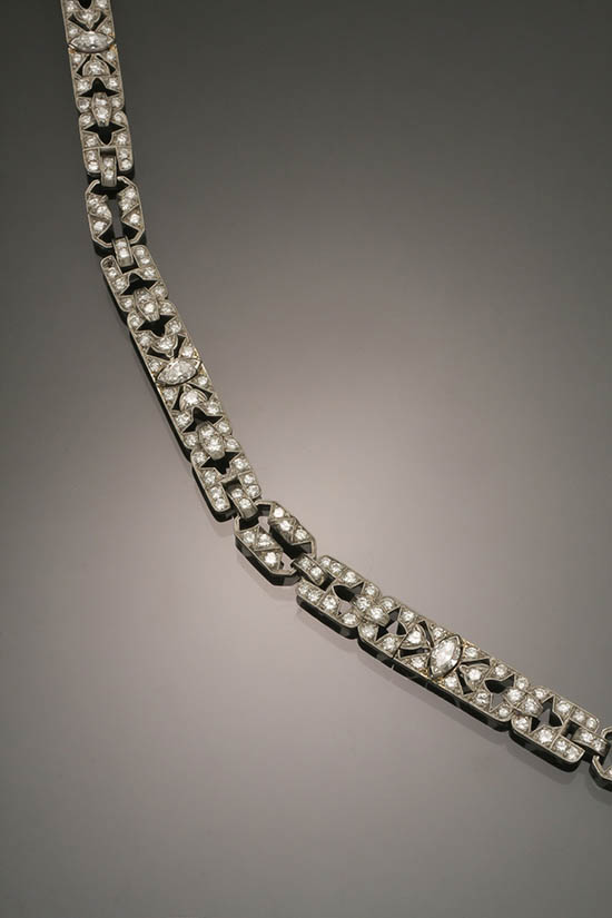 Art Deco Platinum and Diamond Cocktail Bracelet Circa 1925 The