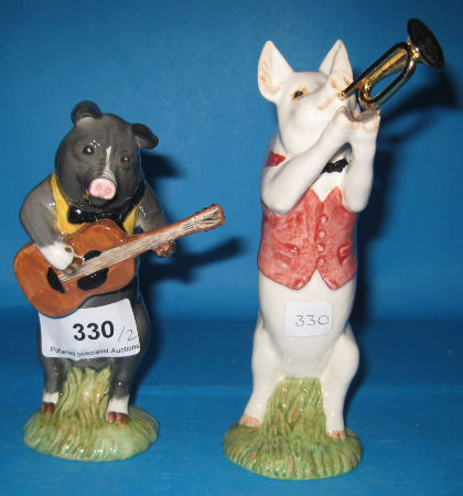 Beswick Pig Promenade figures Miatthew PP2 and Christopher PP9 2